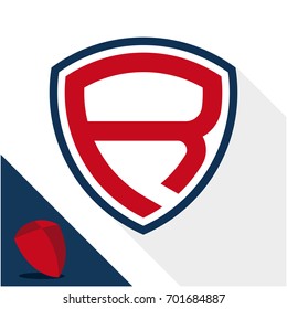 Icon logo / shield badge with a combination of letter R