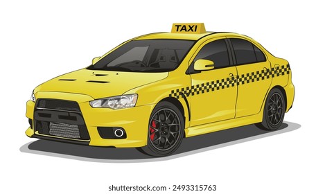 Gelbe Taxi-Auto-Ikone Art Design Vektorgrafik