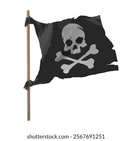 icon logo sign art flat black dark ship flag head skull bone famous vector element war die evil bad roger jack risk fear dead old sea item