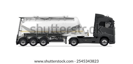 icon logo sign Dry bulk truck side view vector auto semi empty 3d grey big large white tank car new euro work haul motor fast send sending giga factory hybrid eco zero emission