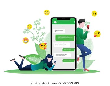 icon logo sign emoji chat happy smile smart phone app line wechat we like love kiss fun adult man boy male girl lady woman art green design media vector