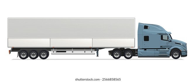 icon logo sign grey truck super auto haul diesel big large heavy long box side view blank dump power euro 3d load semi lorry work safety motor wings vector style detail view white

