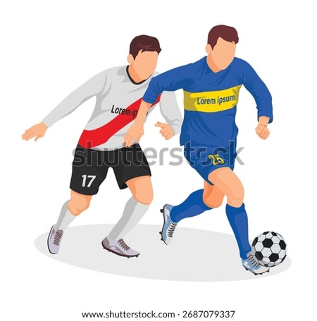 icon logo sign man men male soccer kick play foot ball sport football match duel vs big cup league super team fc club goal game player person with  uniform world style art vector