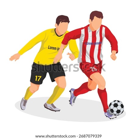 icon logo sign man men male soccer kick play foot ball sport football match duel vs big cup league super team fc club goal game player person with world yellow red white style art vector