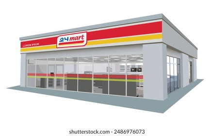 Icon logo sign red yellow mini store mall mart fast food flat door front view art map road jual beli symbol city alfa life live style shop urban 3d cart promo sale white vector Jakarta Surabaya
