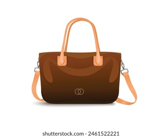 icon logo sign symbol art buy hand bag box brown color model woman lady female hold handle fancy gift wear vector design detail model trend style Italy Paris carry cloth