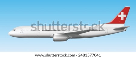 icon logo sign symbol emblem side air jet liner fly sky blue cloudy cloud view plane art modern design vector Boeing visa wing trip pilot Asia holiday cargo Swiss flag Zurich Geneva Basel