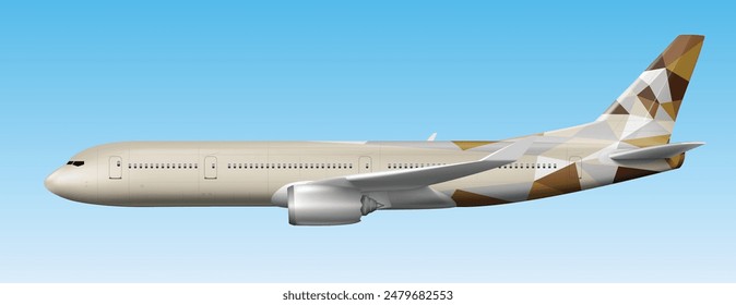 icon logo sign symbol side air jet liner fly sky blue cloudy cloud view plane icon Arab art design vector Boeing visa wing trip pilot Asia holiday cargo Abu Dhabi city Doha Qatar Saudi Riyadh UAE