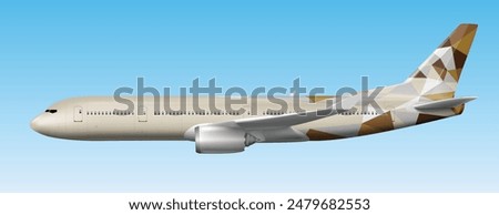 icon logo sign symbol side air jet liner fly sky blue cloudy cloud view plane icon Arab art design vector Boeing visa wing trip pilot Asia holiday cargo Abu Dhabi city Doha Qatar Saudi Riyadh UAE