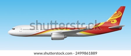 icon logo sign symbol side air jet liner fly sky blue cloud view plane art design vector Boeing visa wing trip pilot Asia holiday Hong Kong cargo eva red yellow China Beijing Shanghai cargo