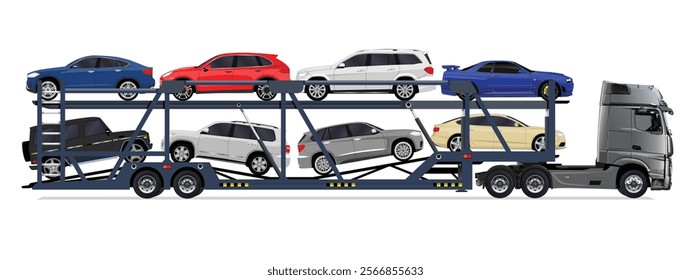 icon logo sign truck ship long tow semi load road over haul lorry cargo stack new car flat work carrier side view art heavy vector cars auto carry lift buy sale order route drive
