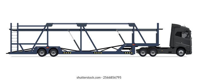 icon logo sign truck ship long tow semi load road over haul lorry cargo stack new car flat work carrier side view art heavy vector empty auto carry lift buy sale order route drive

