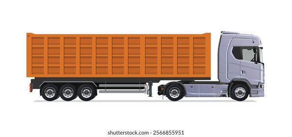 icon logo sign truck side view vector template graphic design style concept modern white haul diesel isolated load yellow dump lorry machine work safety trailer