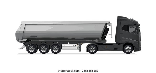 icon logo sign truck side view vector template graphic design style concept modern white haul diesel isolated load dump lorry machine work safety trailer