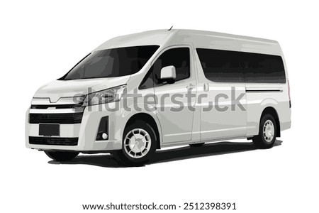 icon logo sign van mpv family trip combi camping bus mini art 3d realistic design template car vector