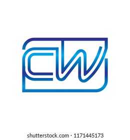 icon / logo simple custome line type cw look modern blue