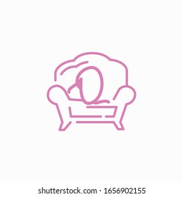 icon logo sofa with letter q vector design