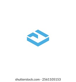icon logo square U illusion technology vector