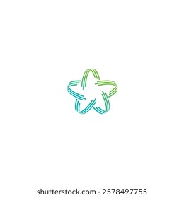 icon logo star line element technology