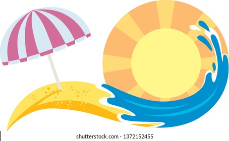 Icon logo symbol beach. Vector illustration