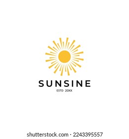Icon logo and symbol, sun, window design template, geometric abstract design element for decoration.