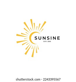 Icon logo and symbol, sun, window design template, geometric abstract design element for decoration.