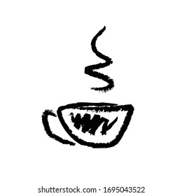 Icono/ logo de una ilustración vectorial de taza de té/café