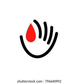 Plantilla de icono o logotipo para donar el concepto de sangre para el día mundial de los donantes de sangre - 14 de junio