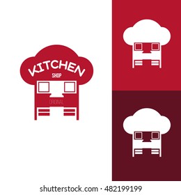 Icon or logo template for furniture shop, company, manufacturer. Symbol for corporate branding identity. Label inspiration for advertising, business, web design. Vector illustration.