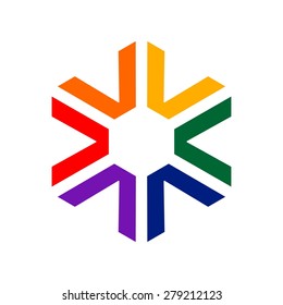 icon logo template - Hexagon element - hexagram symbol.
