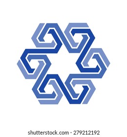 icon logo template - Hexagon element - hexagram symbol.