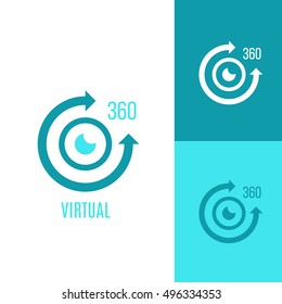 Icon or logo template for virtual reality, future technology. Symbol for corporate branding identity. Label inspiration for advertising, business, web design. Vector illustration.