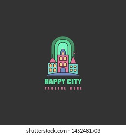 icon logo of town in the city