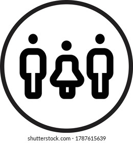 Das Symbol oder Logo von zwei Männern und einer Frau wird für Präsentationen oder Bewerbungen verwendet