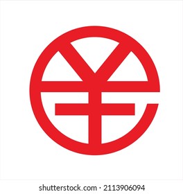 icono vector de logotipo Y color rojo inicial