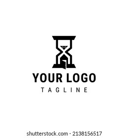 Icon logo vector for hourglass, home, door, windows 