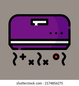 Icon, logo, vector illustration of air conditioner isolated on gray background. suitable for electronics, patterns and logos.