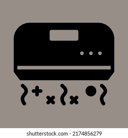 Icon, logo, vector illustration of air conditioner isolated on gray background. suitable for electronics, patterns and logos.