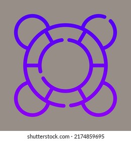 Icon, logo, vector illustration of a buoy isolated on a gray background. suitable for beaches, swimming pools, patterns and logos.