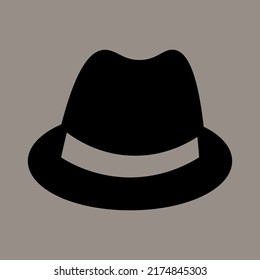 Icon, logo, vector illustration of a cowboy hat isolated on gray background. suitable for animal husbandry, culture, protection and logos.