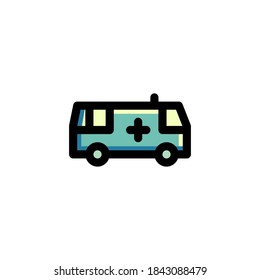 Icon Logo Vector Illustration. Emergency Ambulance Hospital. Outline Style.

