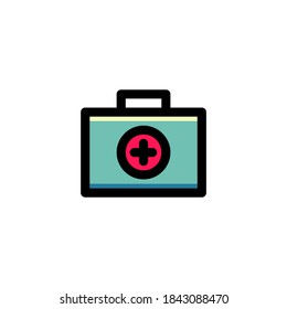 Icon Logo Vector Illustration. First Aid Kit. Outline Style.
