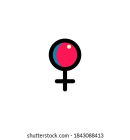 Ilustración de vectores con logotipo de iconos. Hospital de la Clínica de Salud Humana Femenina de Género. Estilo de contorno.
