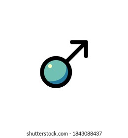 Icon Logo Vector Illustration. Gender Male Human Health Care Clinic Hospital. Outline Style.
