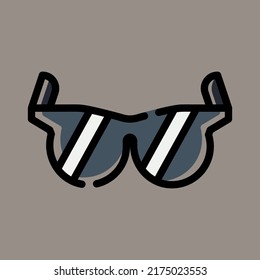 Icon, logo, vector illustration of glasses isolated on gray background. suitable for fashion, patterns, designs and logos.