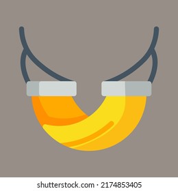 Icon, logo, vector illustration of a hammock isolated on a gray background. suitable for holidays, tourism, beaches, patterns and logos.