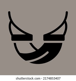 Icono, logotipo, ilustración vectorial de una hamaca aislada en un fondo gris. adecuado para vacaciones, turismo, playas, patrones y logotipos.