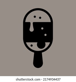 Icon, logo, vector illustration of popsicle isolated on gray background. suitable for restaurants, sweets, cafes, patterns and logos.