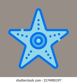 Icon, logo, vector illustration of starfish isolated on gray background. suitable for tourism, animals, patterns, designs and logos.