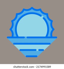 Icon, logo, vector illustration of sunset isolated on gray background. perfect for holidays, nature, patterns, designs and logos.